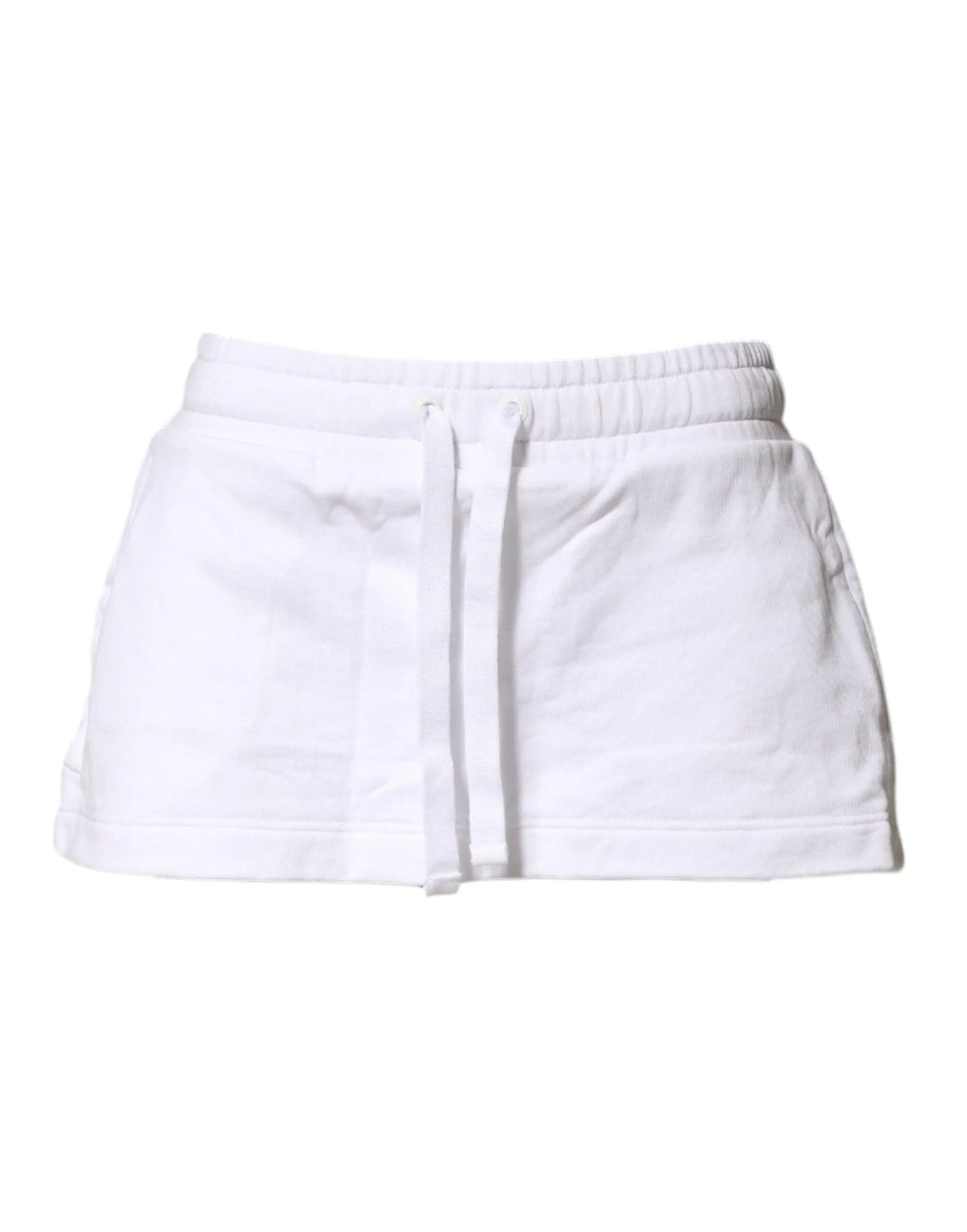Dolce & Gabbana White Cotton Blend Mid Waist A-line Mini Skirt - IT40|S
