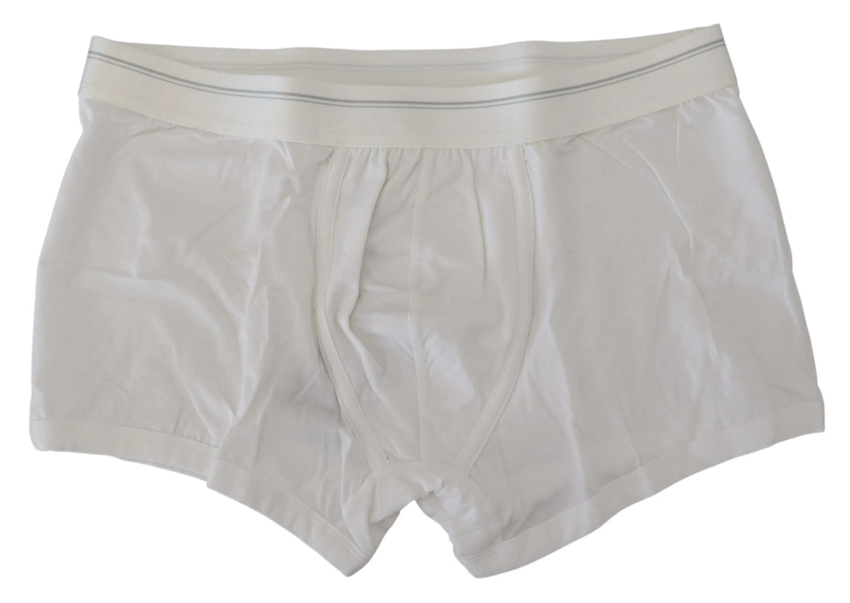 Dolce & Gabbana White Cotton Blend Regular Boxer Underwear - IT4 | S - Boxer Shorts
