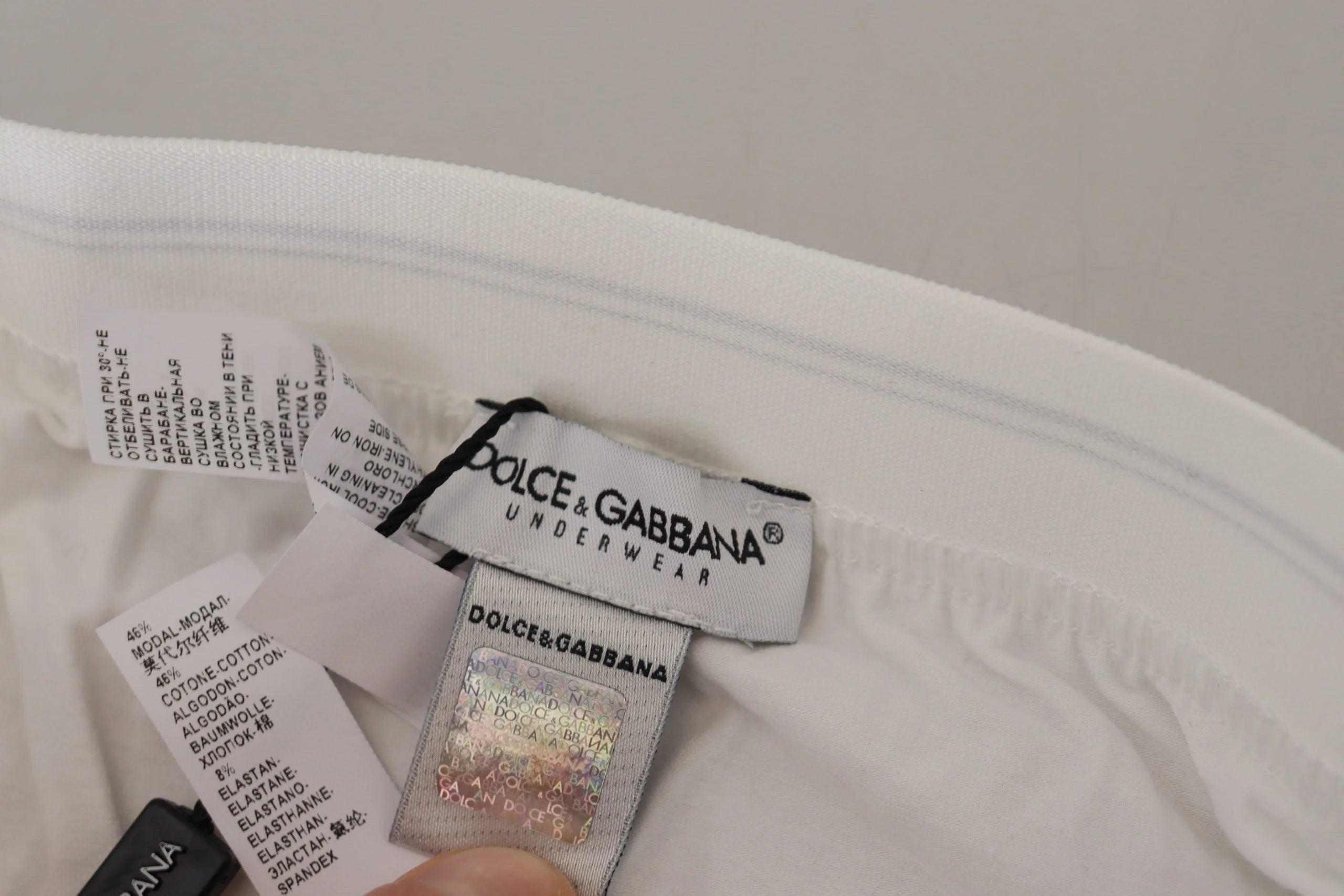 Dolce & Gabbana White Cotton Blend Regular Boxer Underwear - IT4 | S - Boxer Shorts