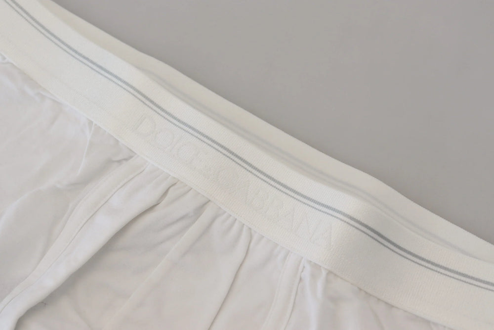 Dolce & Gabbana White Cotton Blend Regular Boxer Underwear - IT4 | S - Boxer Shorts