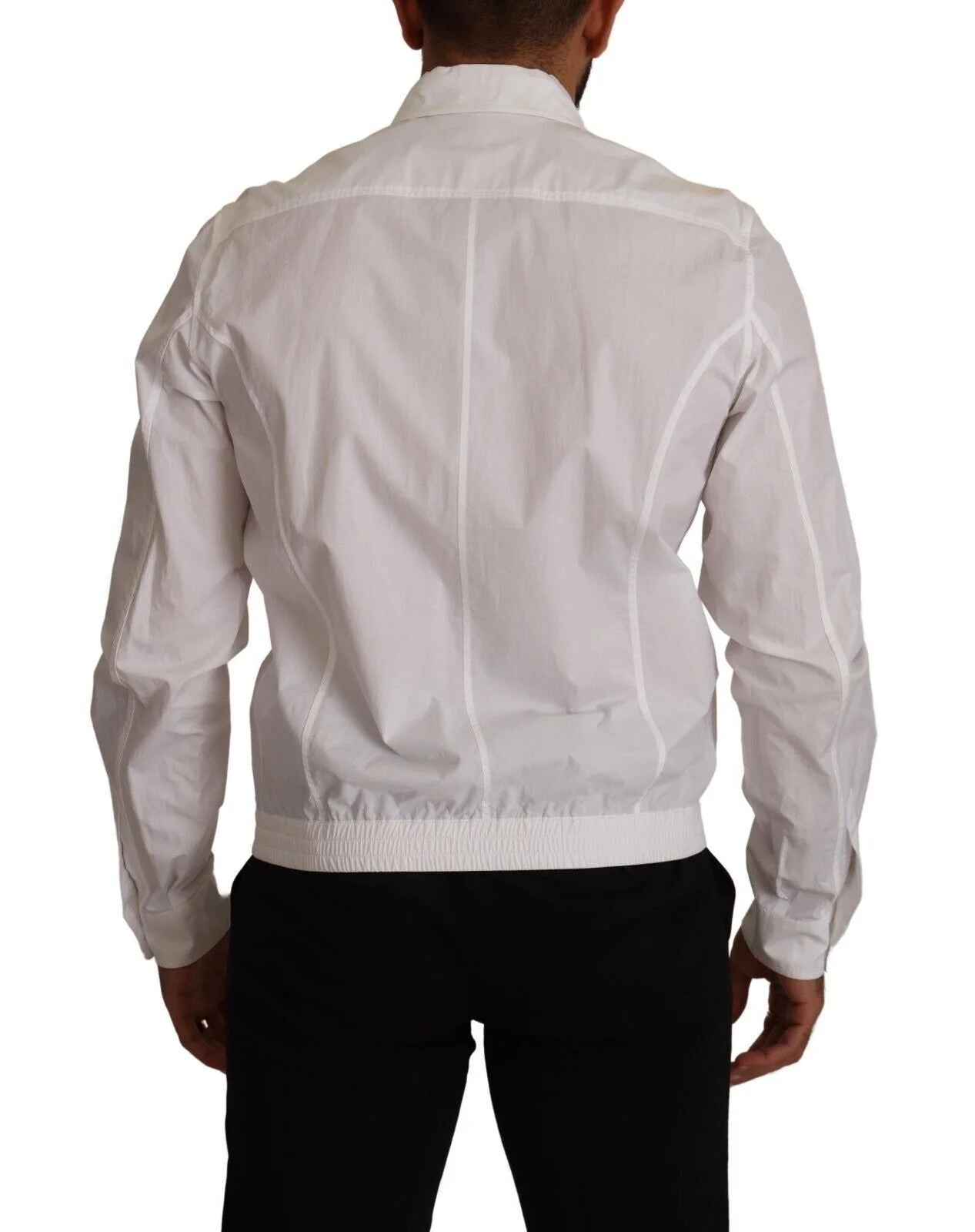 Dolce & Gabbana White Cotton Button Down Men Collared Shirt - IT41 | L - Shirts
