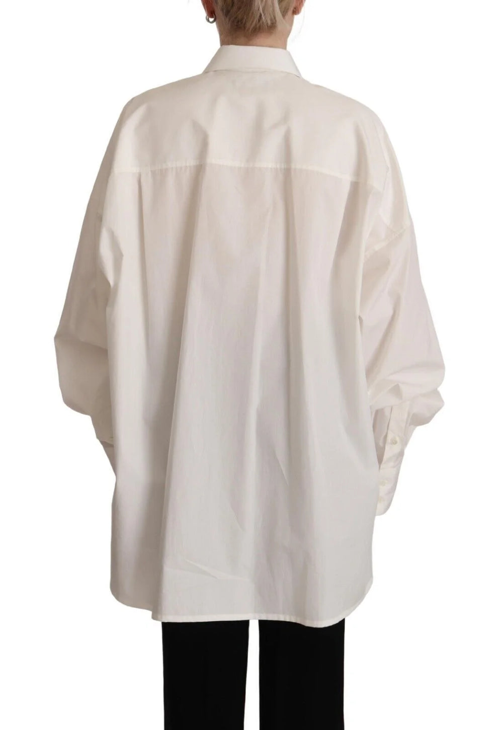 Dolce & Gabbana White Cotton Button Up Collared Long Sleeve Top - IT40|S - Polos