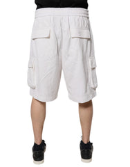 Dolce & Gabbana White Cotton Cargo Bermuda Sweatshorts Shorts - IT56 | XXL - Cargo Shorts