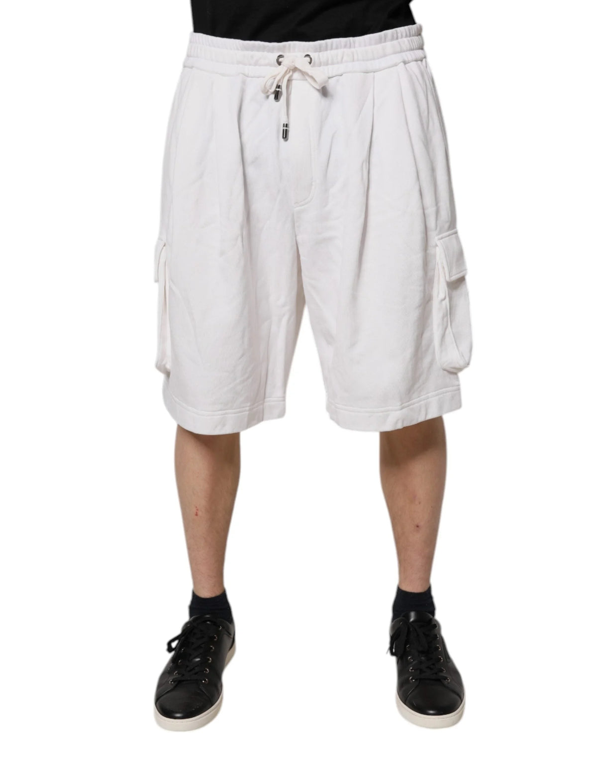 Dolce & Gabbana White Cotton Cargo Bermuda Sweatshorts Shorts - IT56 | XXL - Cargo Shorts