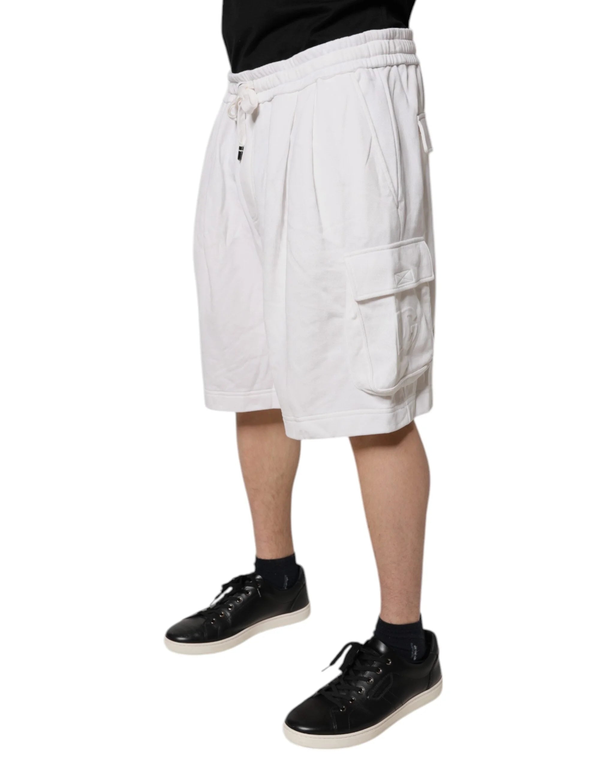 Dolce & Gabbana White Cotton Cargo Bermuda Sweatshorts Shorts - IT56 | XXL - Cargo Shorts
