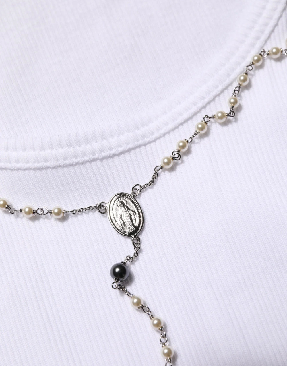 Dolce & Gabbana White Cotton Chain Necklace Tank Top T-shirt - IT50 | L - Tank Tops