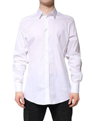 Dolce & Gabbana White Cotton Collared GOLD FormalDress Shirt - IT37 | XS - Shirts