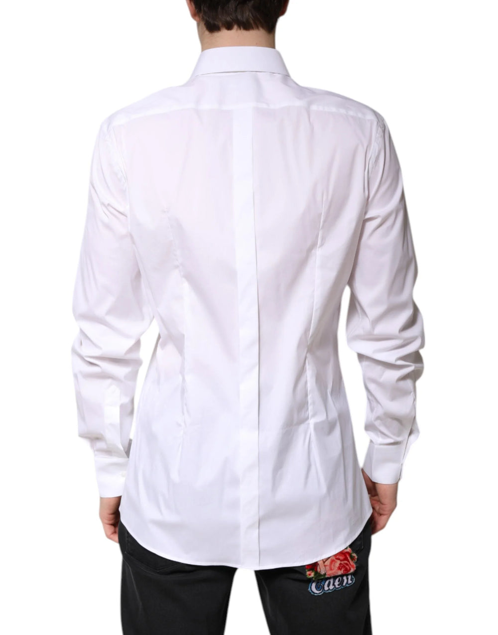 Dolce & Gabbana White Cotton Collared GOLD FormalDress Shirt - IT37 | XS - Shirts