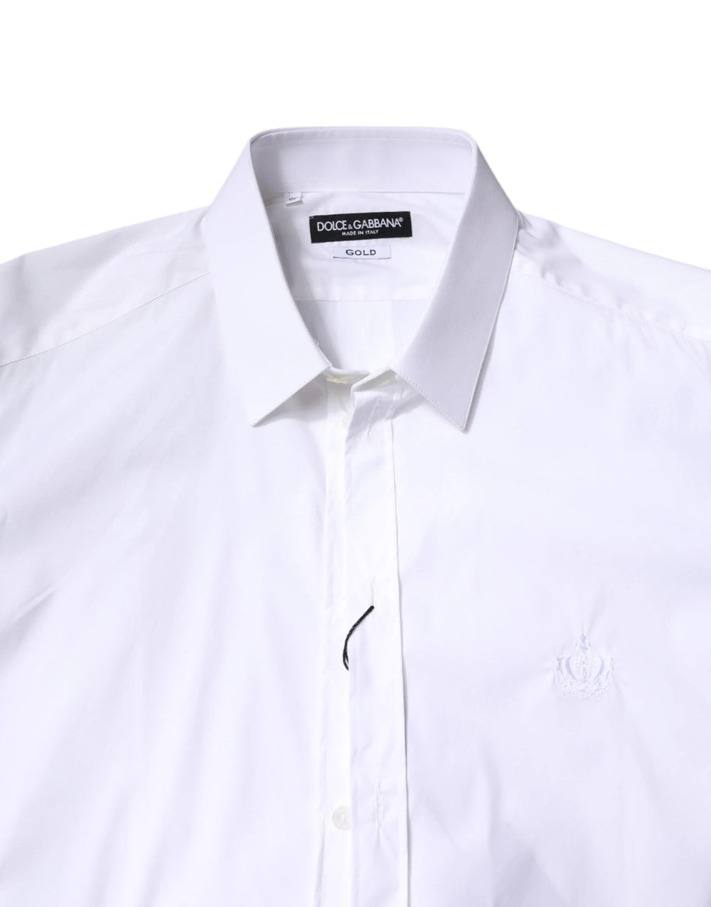Dolce & Gabbana White Cotton Collared GOLD FormalDress Shirt - IT37 | XS - Shirts