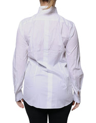 Dolce & Gabbana White Cotton Collared Long Sleeves Shirt Top - IT38 | XS - Shirts
