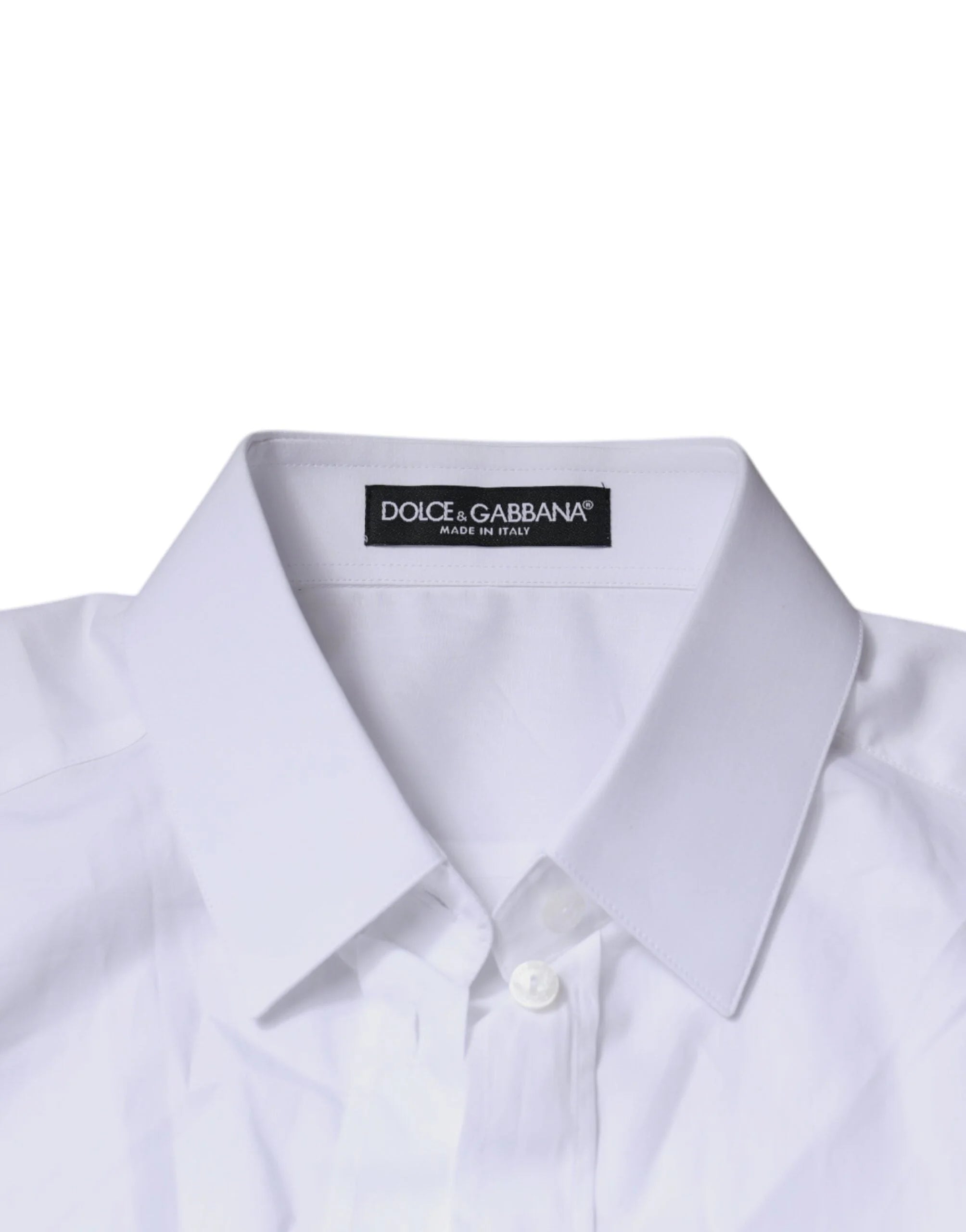 Dolce & Gabbana White Cotton Collared Long Sleeves Shirt Top - IT38 | XS - Shirts