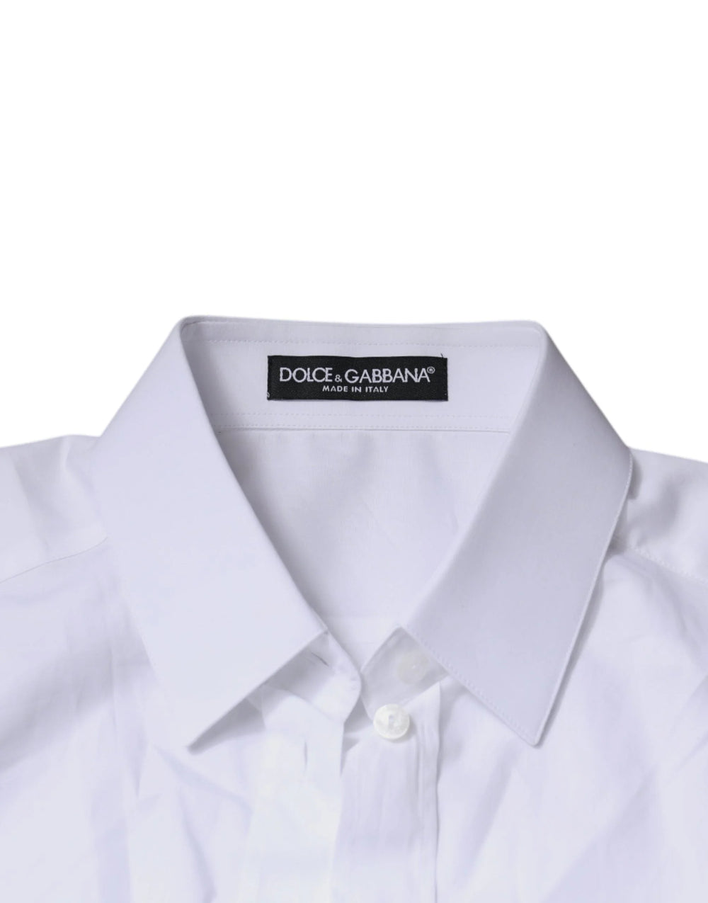Dolce & Gabbana White Cotton Collared Long Sleeves Shirt Top - IT38 | XS - Shirts