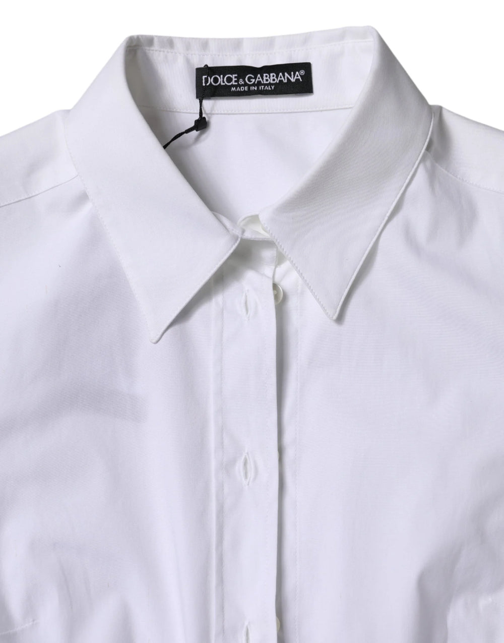 Dolce & Gabbana White Cotton Collared Long Sleeves Shirt Top - IT38 | XS - Shirts