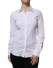 Dolce & Gabbana White Cotton Collared Long Sleeves Shirt Top - IT42|M - Shirts