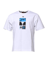 Dolce & Gabbana White Cotton Crew Neck Graphic Print T-shirt - IT46 | S - T-Shirts