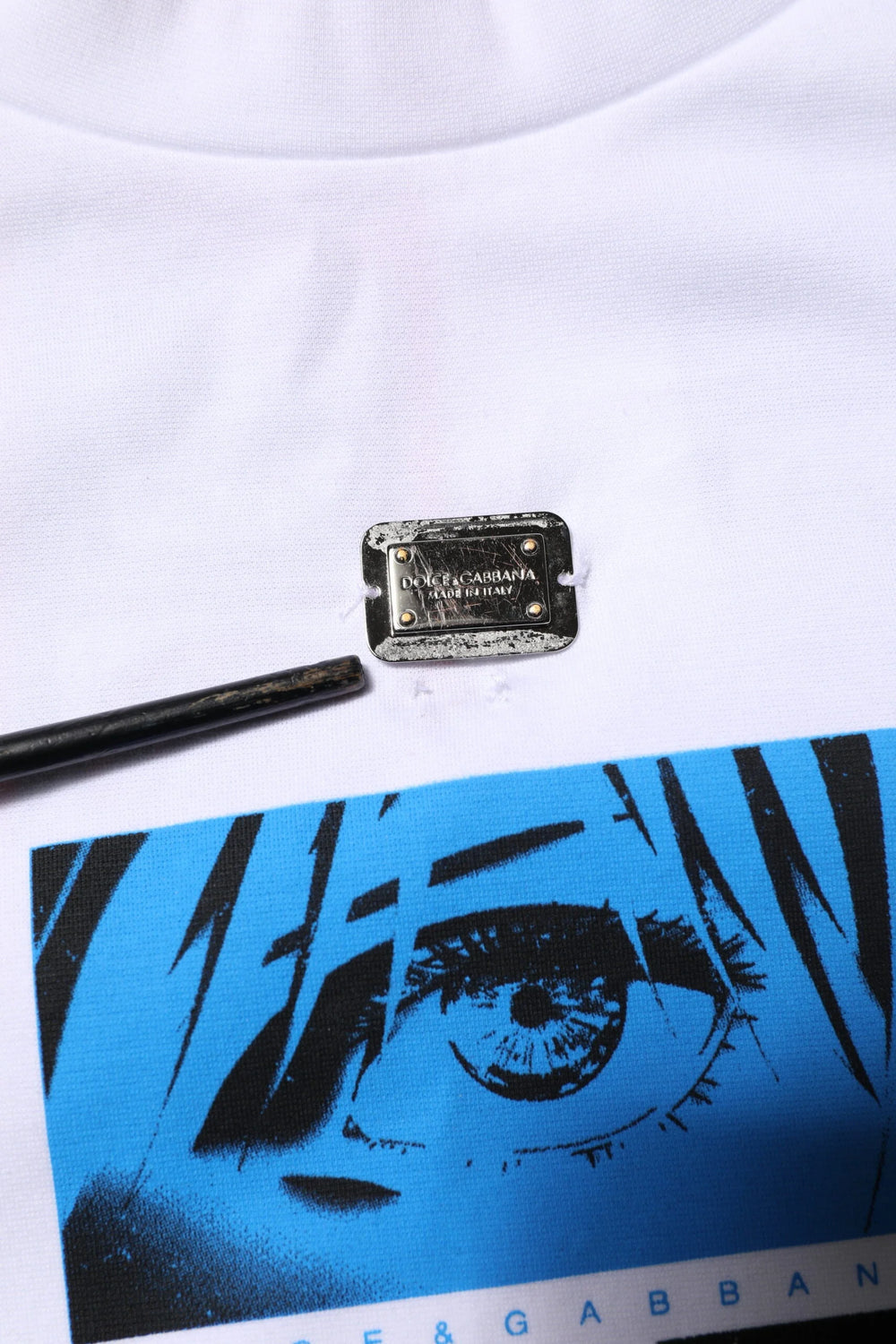 Dolce & Gabbana White Cotton Crew Neck Graphic Print T-shirt - IT46 | S - T-Shirts