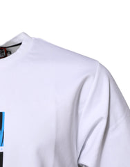 Dolce & Gabbana White Cotton Crew Neck Graphic Print T-shirt - IT46 | S - T-Shirts