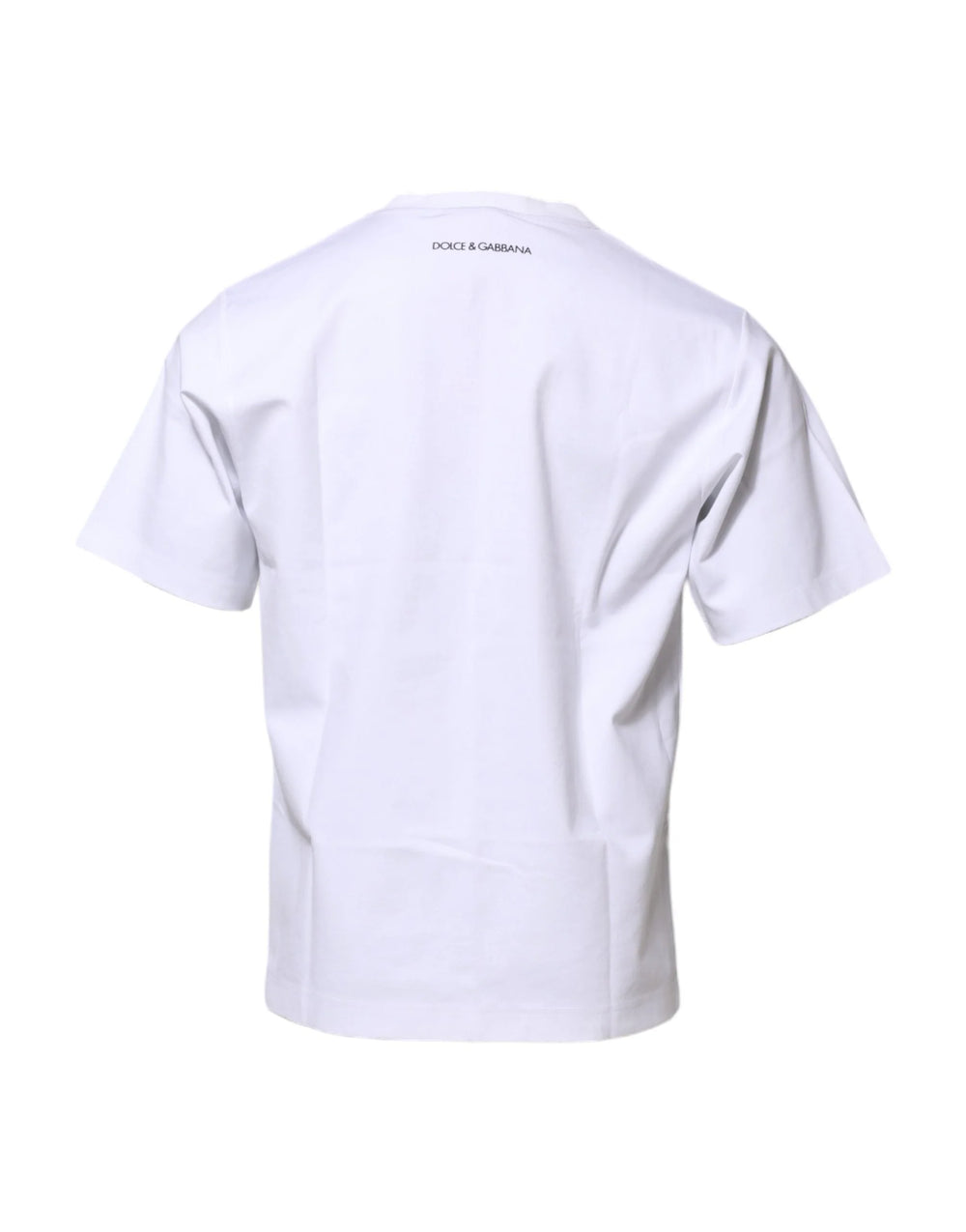 Dolce & Gabbana White Cotton Crew Neck Graphic Print T-shirt - IT46 | S - T-Shirts