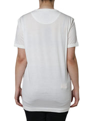 Dolce & Gabbana White Cotton Crew Neck Short Sleeve T-shirt - IT44 | L - T-Shirts