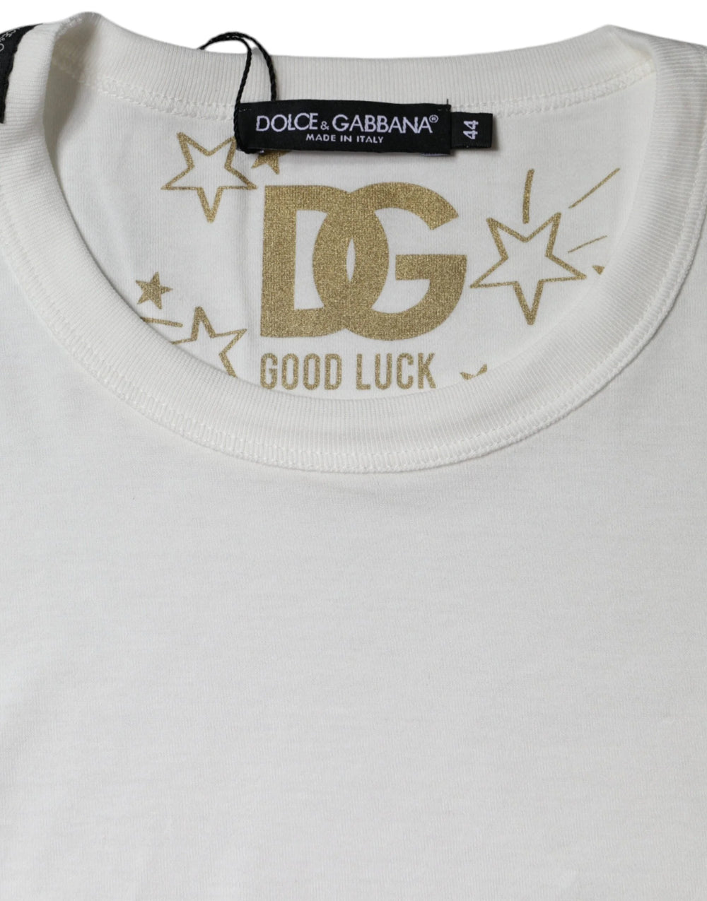 Dolce & Gabbana White Cotton Crew Neck Short Sleeve T-shirt - IT44 | L - T-Shirts