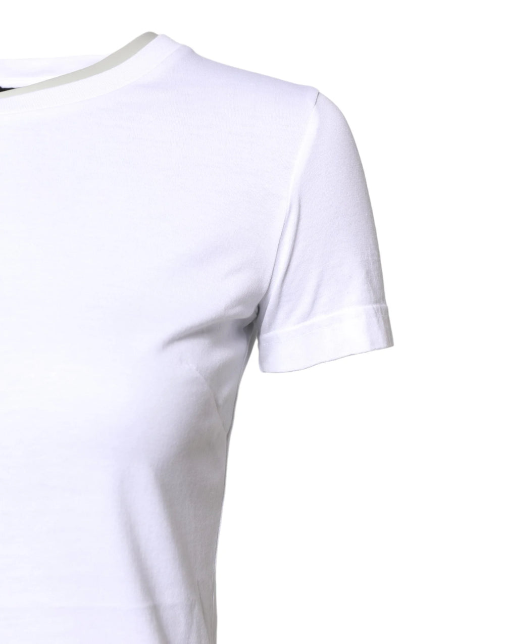 Dolce & Gabbana White Cotton Crew Neck Short Sleeves T-shirt - IT36|XXS - T-Shirts