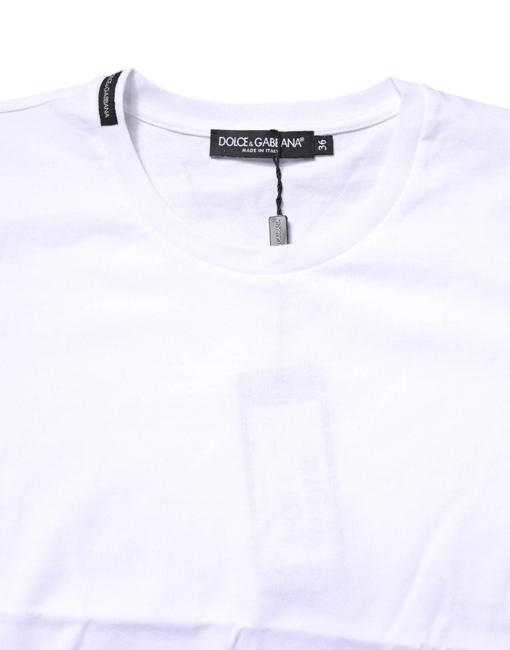 Dolce & Gabbana White Cotton Crew Neck Short Sleeves T-shirt - IT36|XXS - T-Shirts
