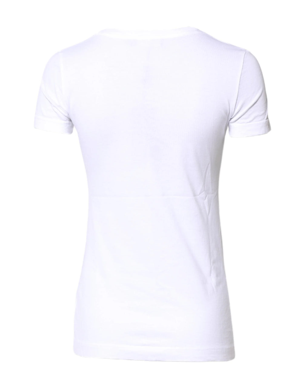 Dolce & Gabbana White Cotton Crew Neck Short Sleeves T-shirt - IT36|XXS - T-Shirts