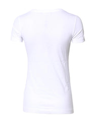 Dolce & Gabbana White Cotton Crew Neck Short Sleeves T-shirt - IT36|XXS - T-Shirts