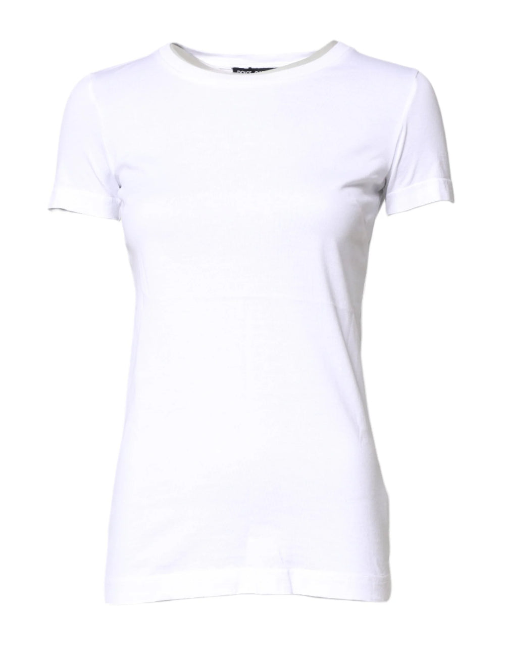 Dolce & Gabbana White Cotton Crew Neck Short Sleeves T-shirt - IT36|XXS - T-Shirts