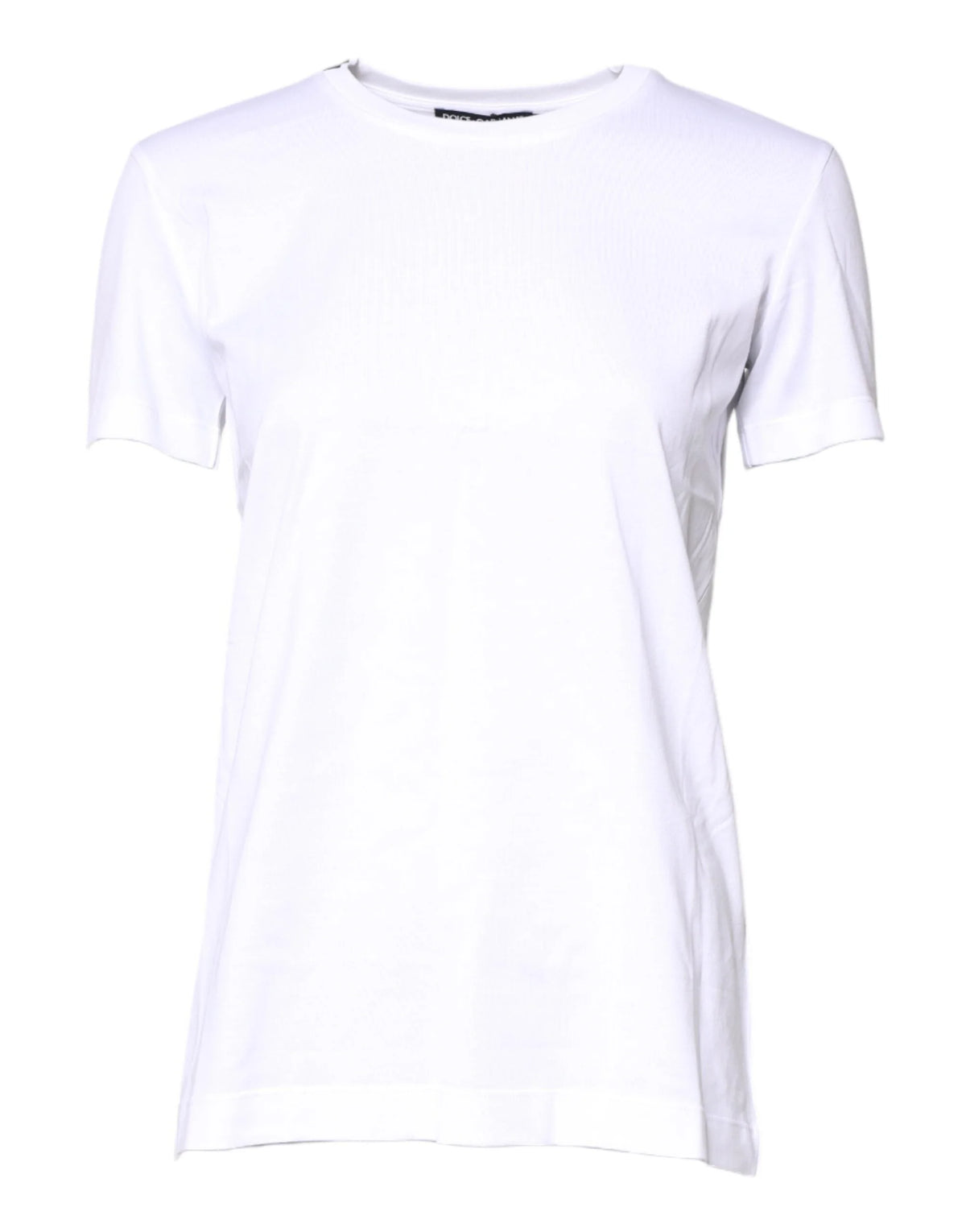 Dolce & Gabbana White Cotton Crew Neck Short Sleeves T-shirt - IT36|XXS - T-Shirts