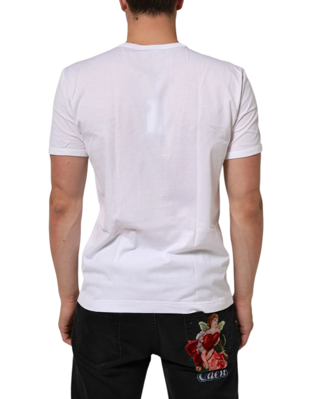 Dolce & Gabbana White Cotton Crew Neck Short Sleeves T-shirt - IT54 | XL - T-Shirts