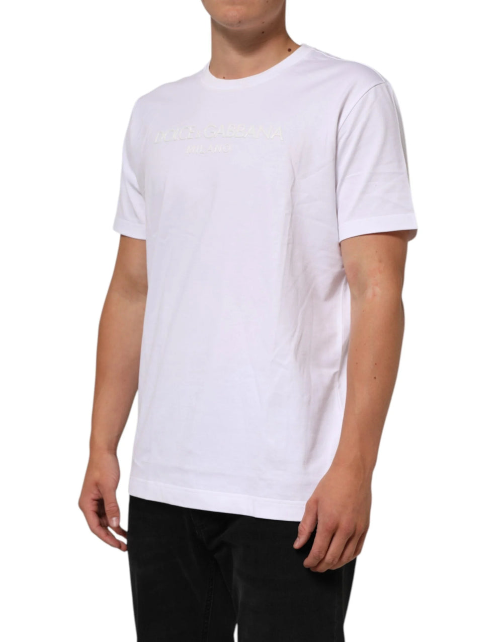 Dolce & Gabbana White Cotton Crew Neck Short Sleeves T-shirt - IT54 | XL - T-Shirts