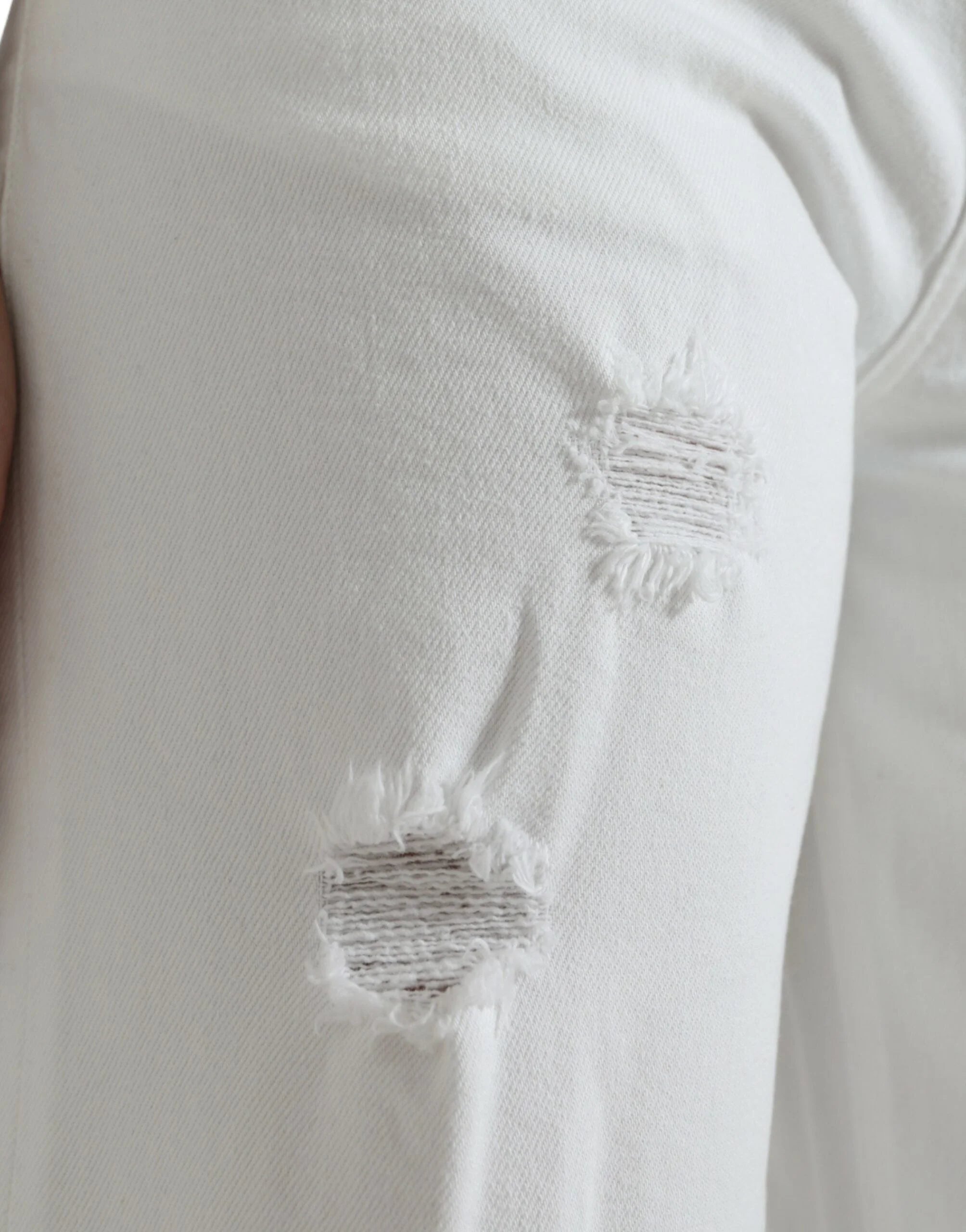 Dolce & Gabbana White Cotton Cropped Wide Leg Denim Jeans - IT42|M - Jeans