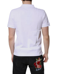 Dolce & Gabbana White Cotton Crown Collared Men Polo T-shirt - IT44 | XS - Polos