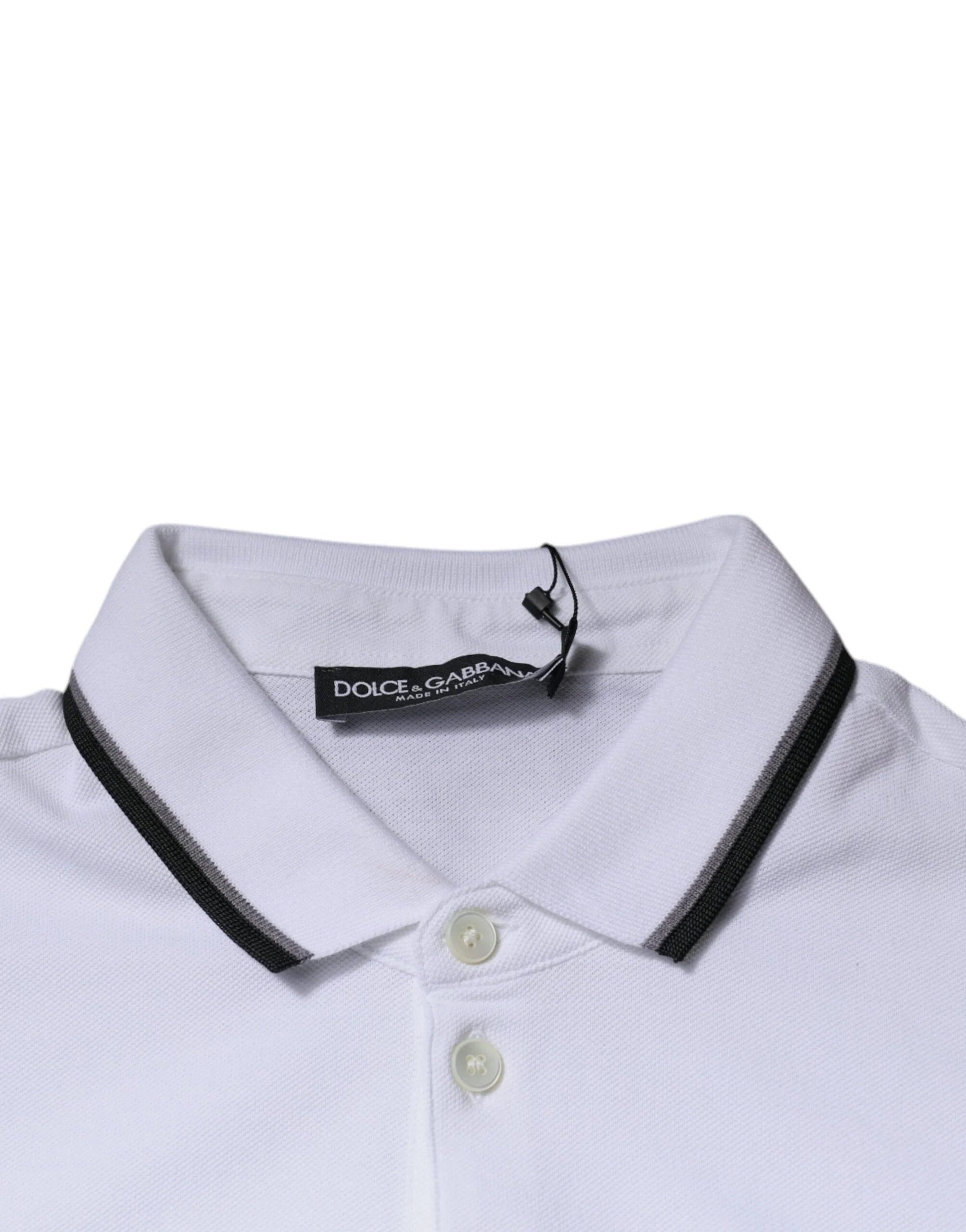 Dolce & Gabbana White Cotton Crown Collared Polo T-shirt - IT44 | XS - Polos