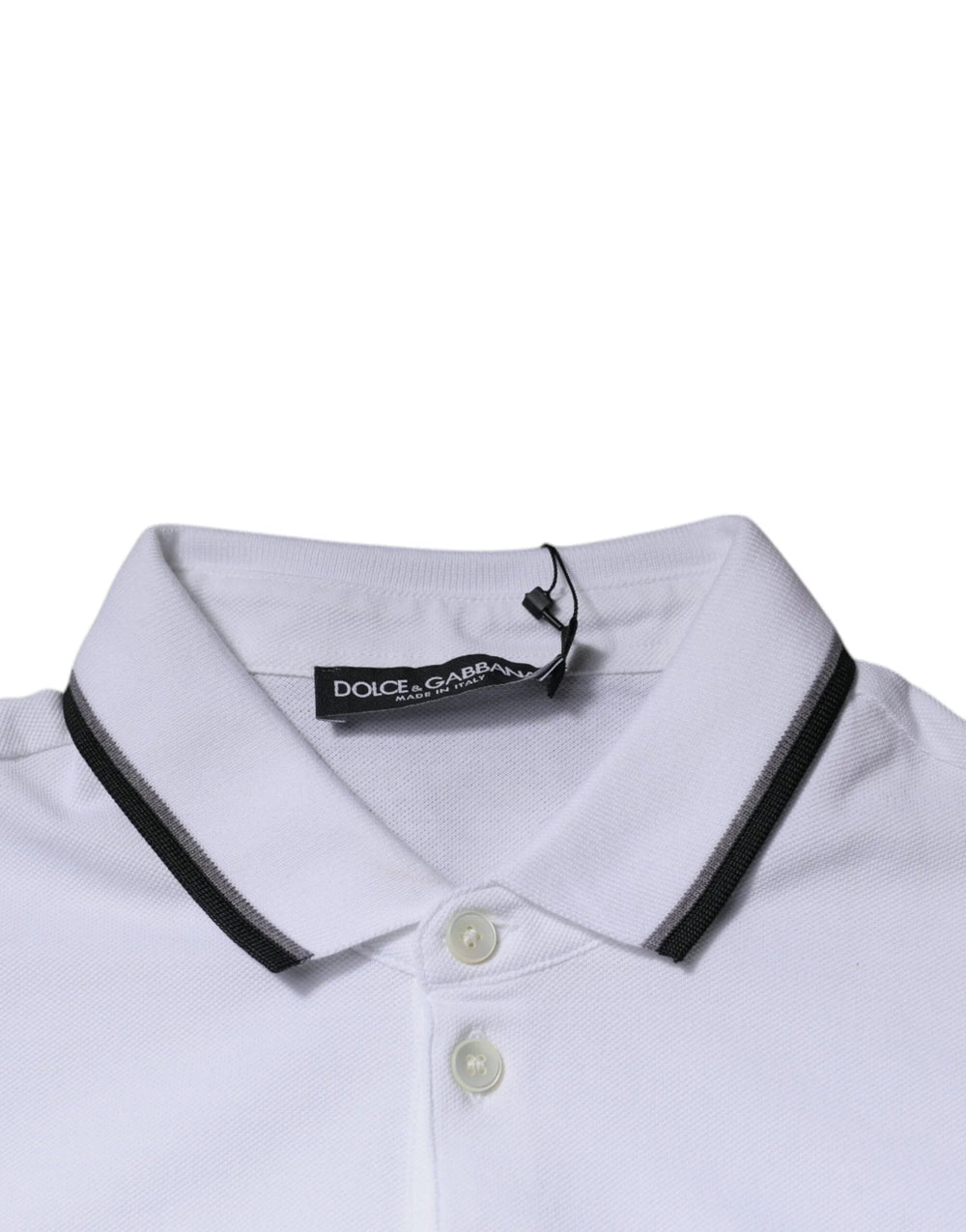 Dolce & Gabbana White Cotton Crown Collared Polo T-shirt - IT44 | XS - Polos