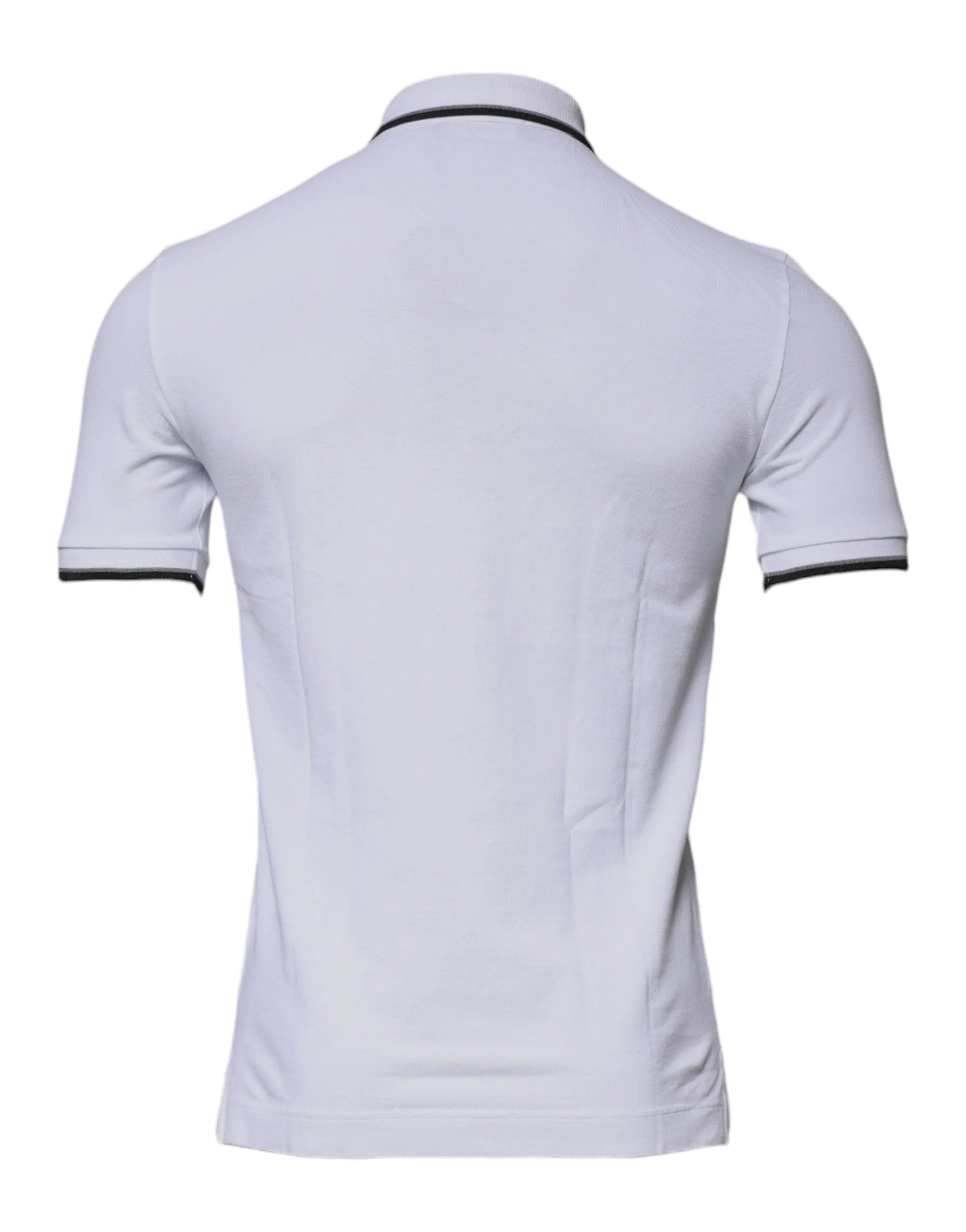 Dolce & Gabbana White Cotton Crown Collared Polo T-shirt - IT44 | XS - Polos