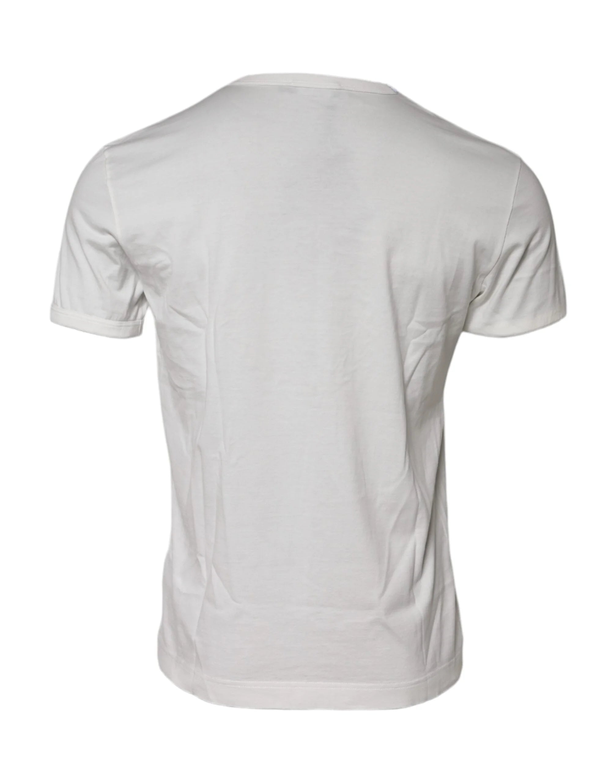 Dolce & Gabbana White Cotton DG Crown Embossed T-shirt - IT48 | M - T-Shirts