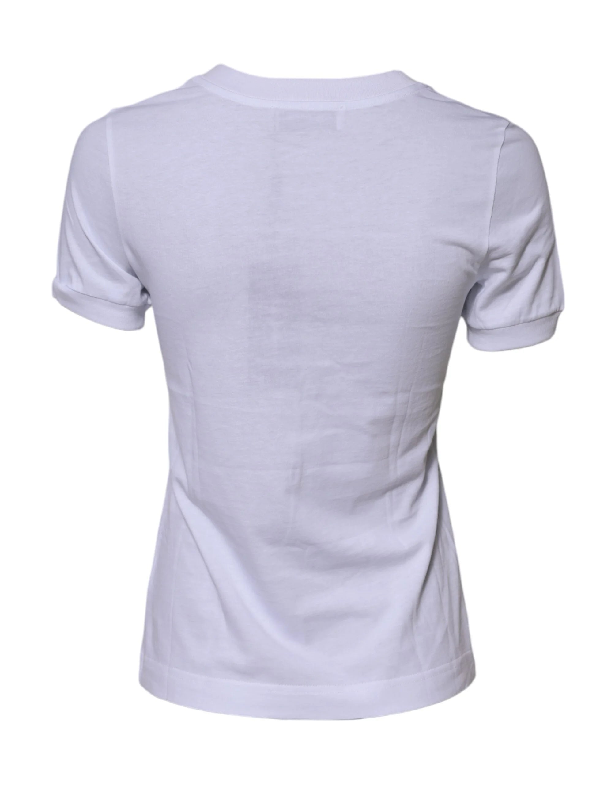 Dolce & Gabbana White Cotton DG Logo Embroidery Top T-shirt - IT38 | XS - T-Shirts