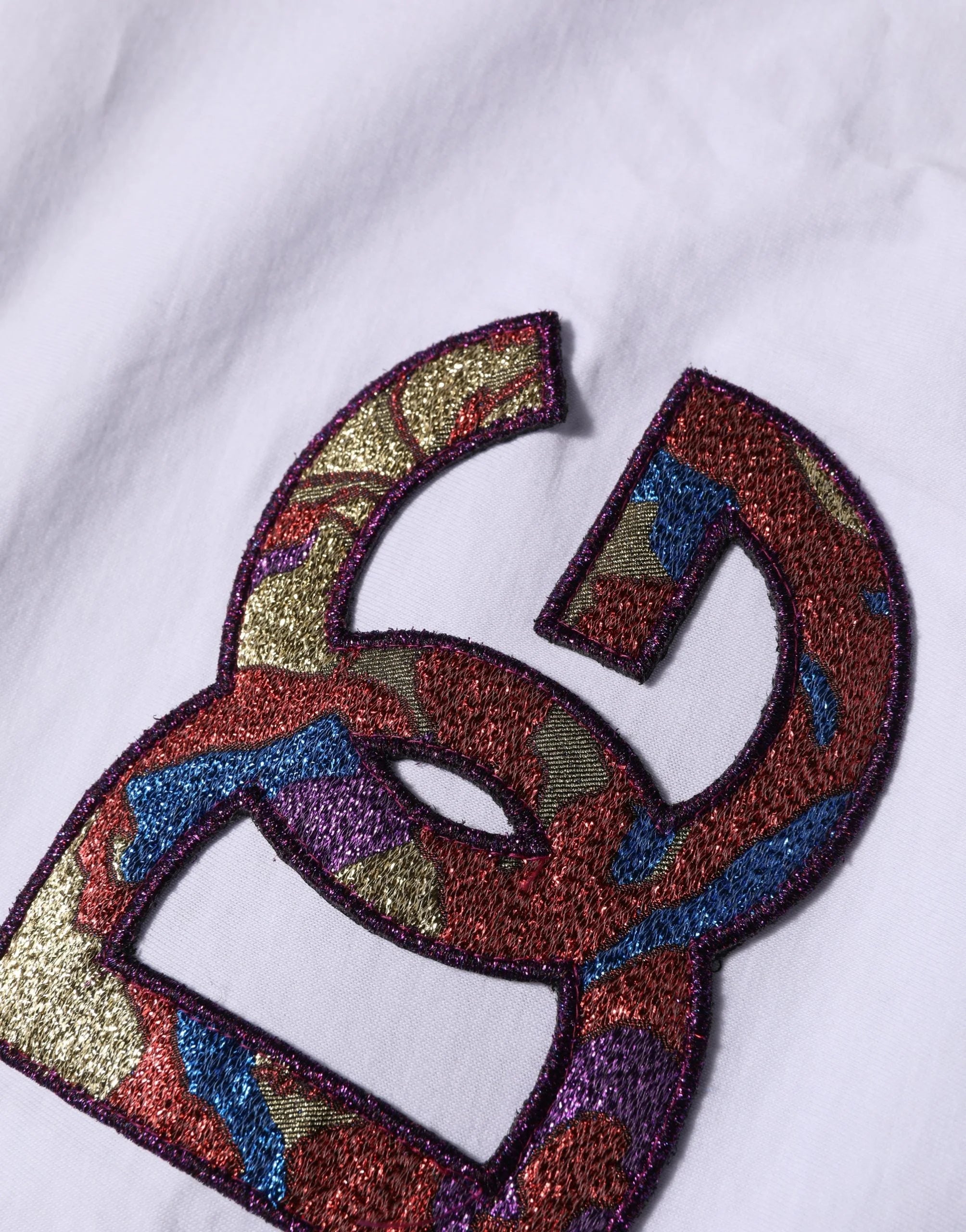 Dolce & Gabbana White Cotton DG Logo Patch Crew Neck T-shirt - IT38 | XS
