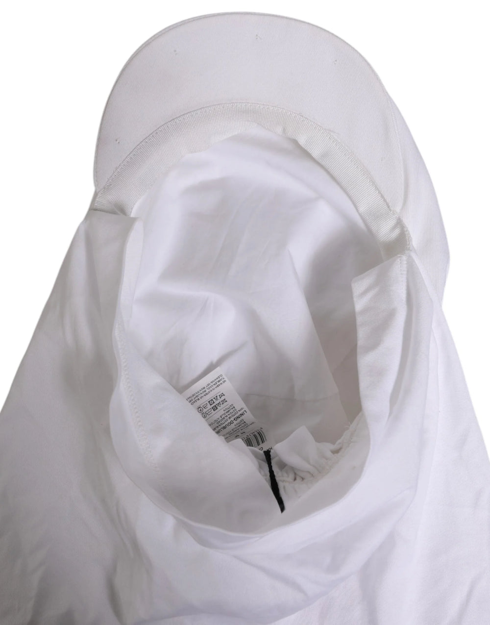 Dolce & Gabbana White Cotton DG Logo Plaque Baseball Balaclava Hat - 60 cm|XL - Balaclavas