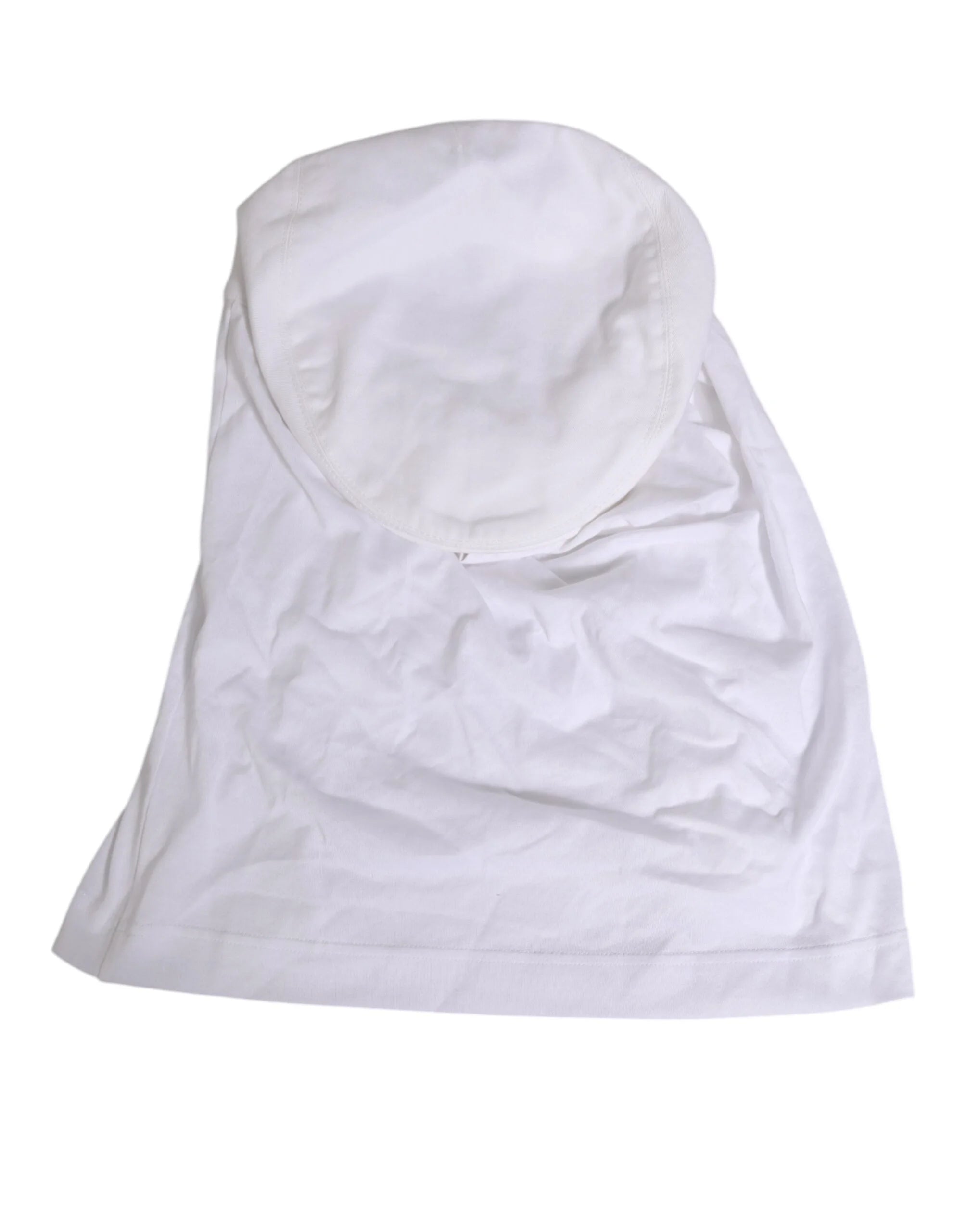 Dolce & Gabbana White Cotton DG Logo Plaque Baseball Balaclava Hat - 60 cm|XL - Balaclavas