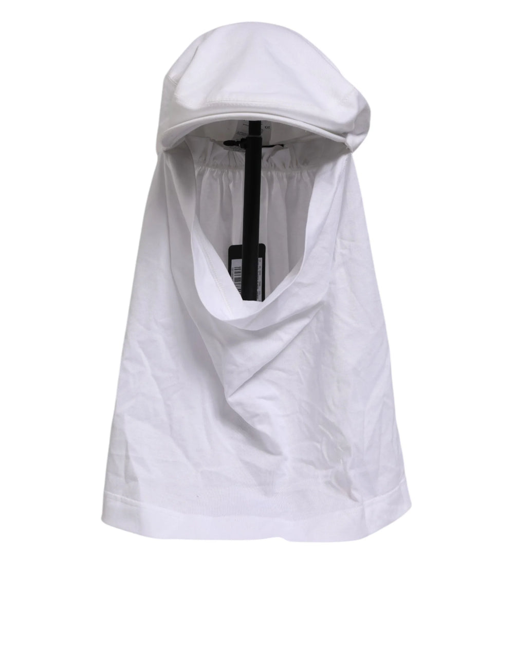 Dolce & Gabbana White Cotton DG Logo Plaque Baseball Balaclava Hat - 60 cm|XL - Balaclavas