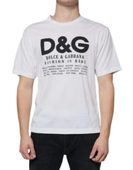 Dolce & Gabbana White Cotton DG Logo Print Casual T-shirt - IT46 | S - T-Shirts