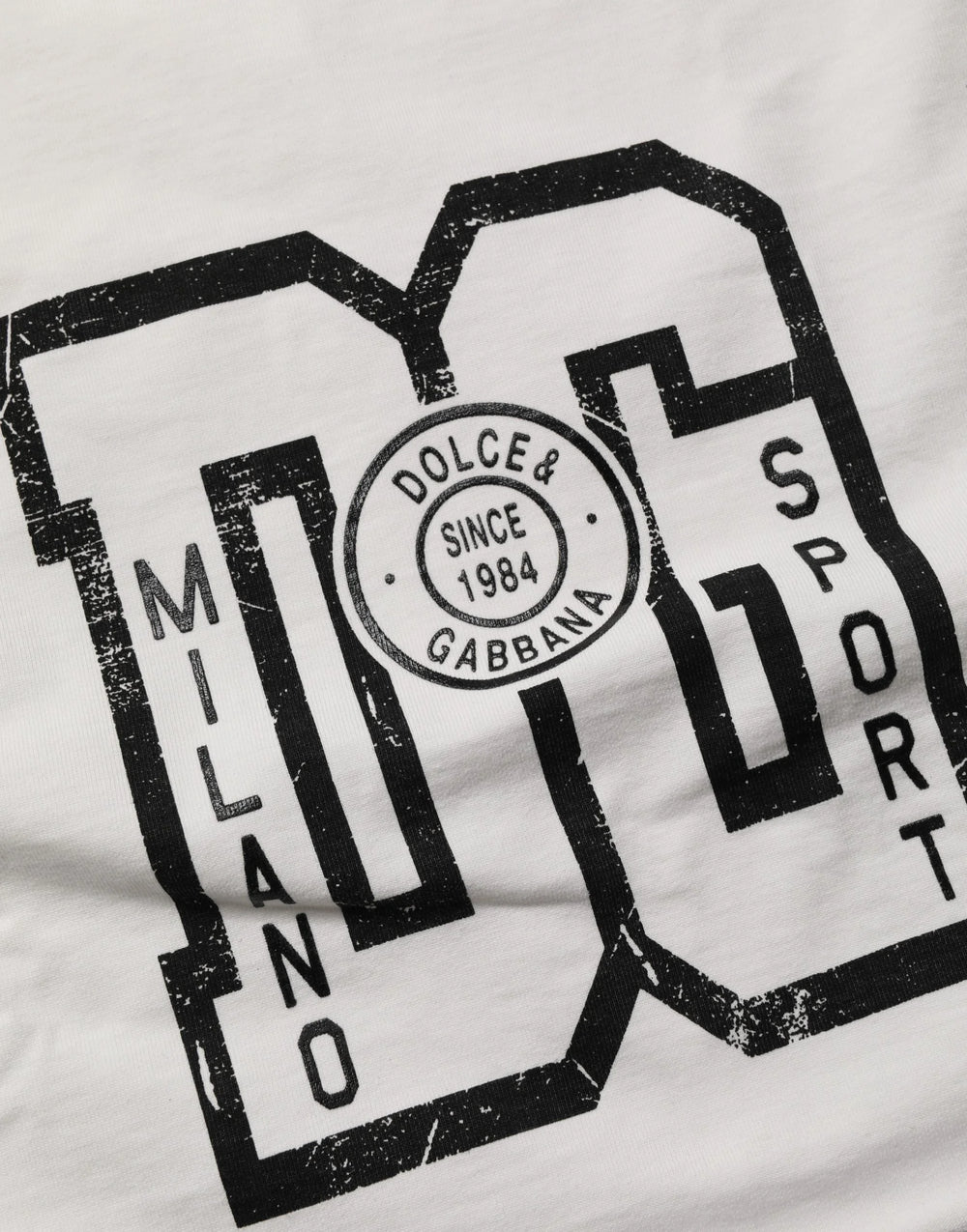 Dolce & Gabbana White Cotton DG Logo Print Cropped Jersey Top - IT40|S