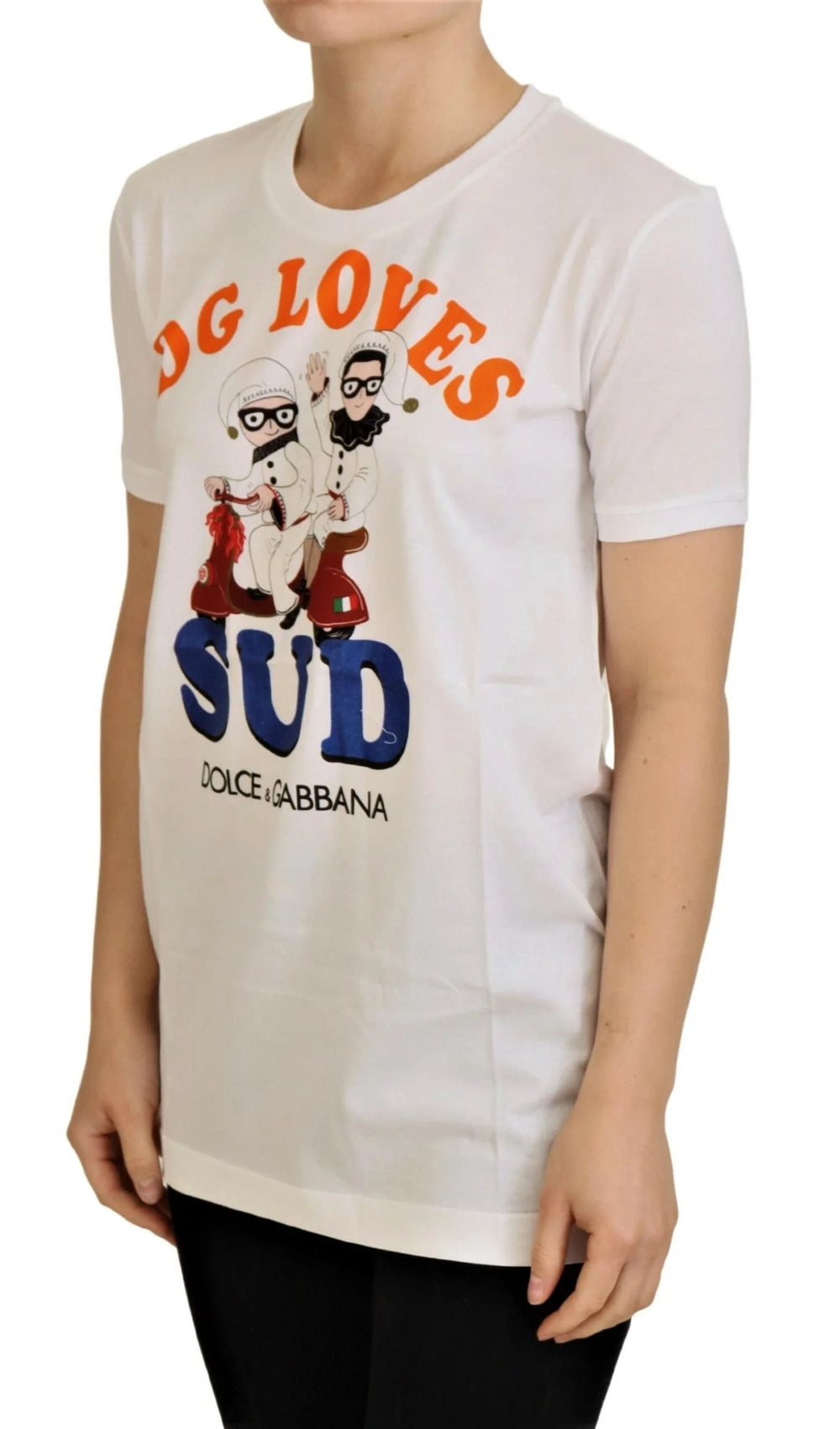 Dolce & Gabbana White Cotton DG Loves SUD T-shirt - T-Shirts
