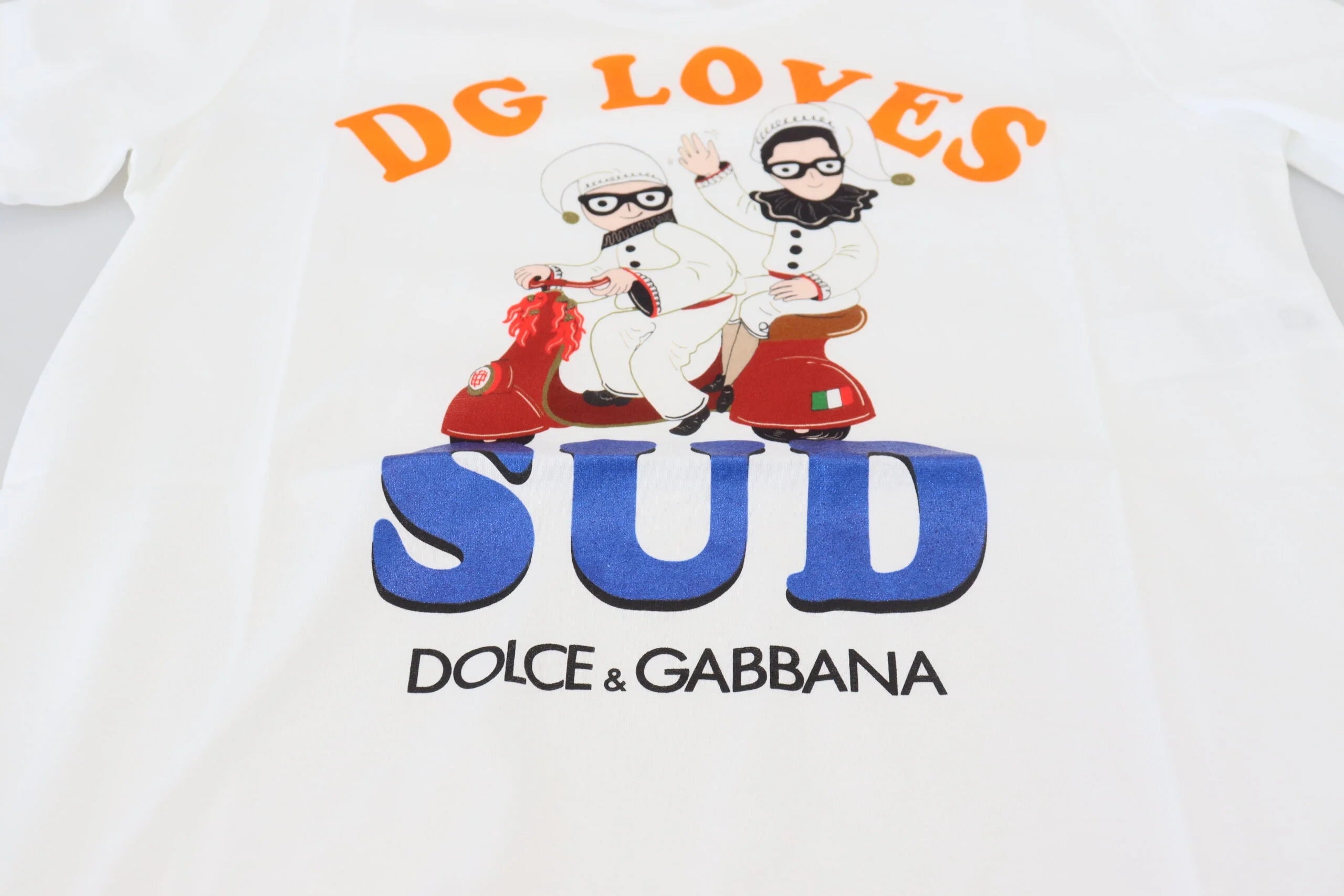 Dolce & Gabbana White Cotton DG Loves SUD T-shirt - T-Shirts