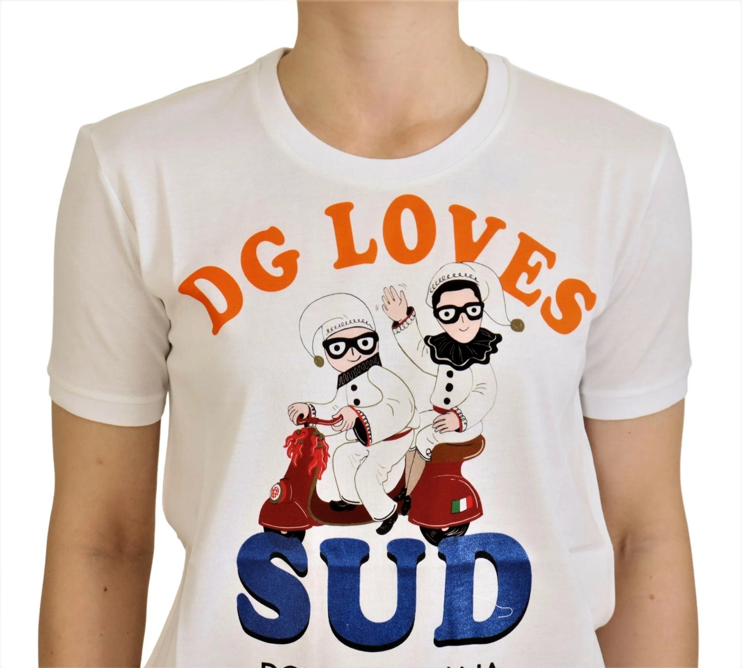 Dolce & Gabbana White Cotton DG Loves SUD T-shirt - T-Shirts