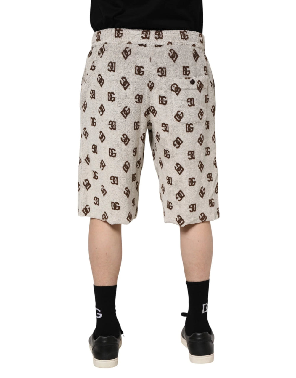 Dolce & Gabbana White Cotton DG Mania Print Men Bermuda Shorts - IT48 | M - Bermudas