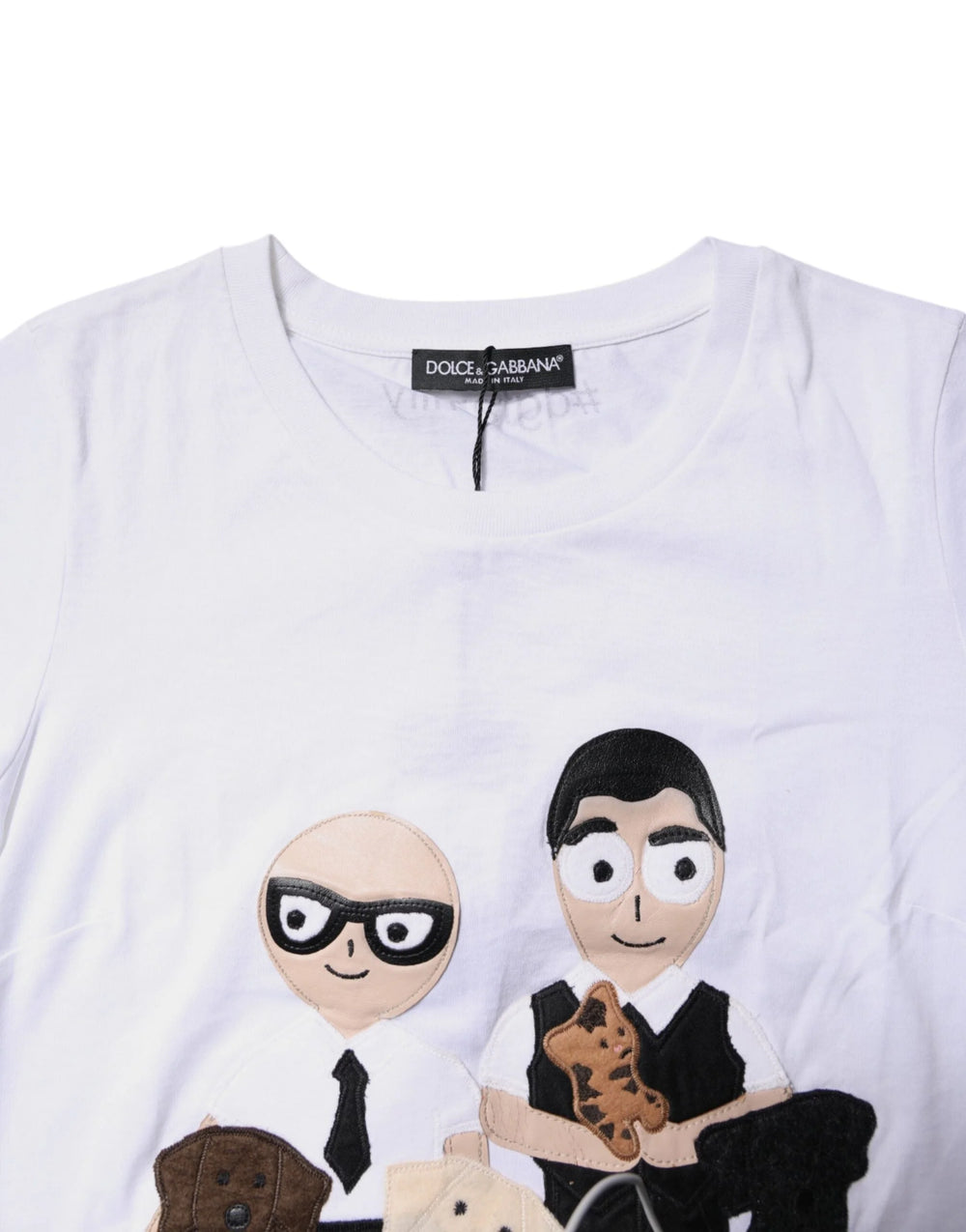 Dolce & Gabbana White Cotton #DGFAMILY Embroidery T-shirt - IT36|XXS - T-Shirts